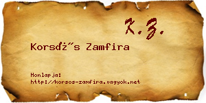 Korsós Zamfira névjegykártya